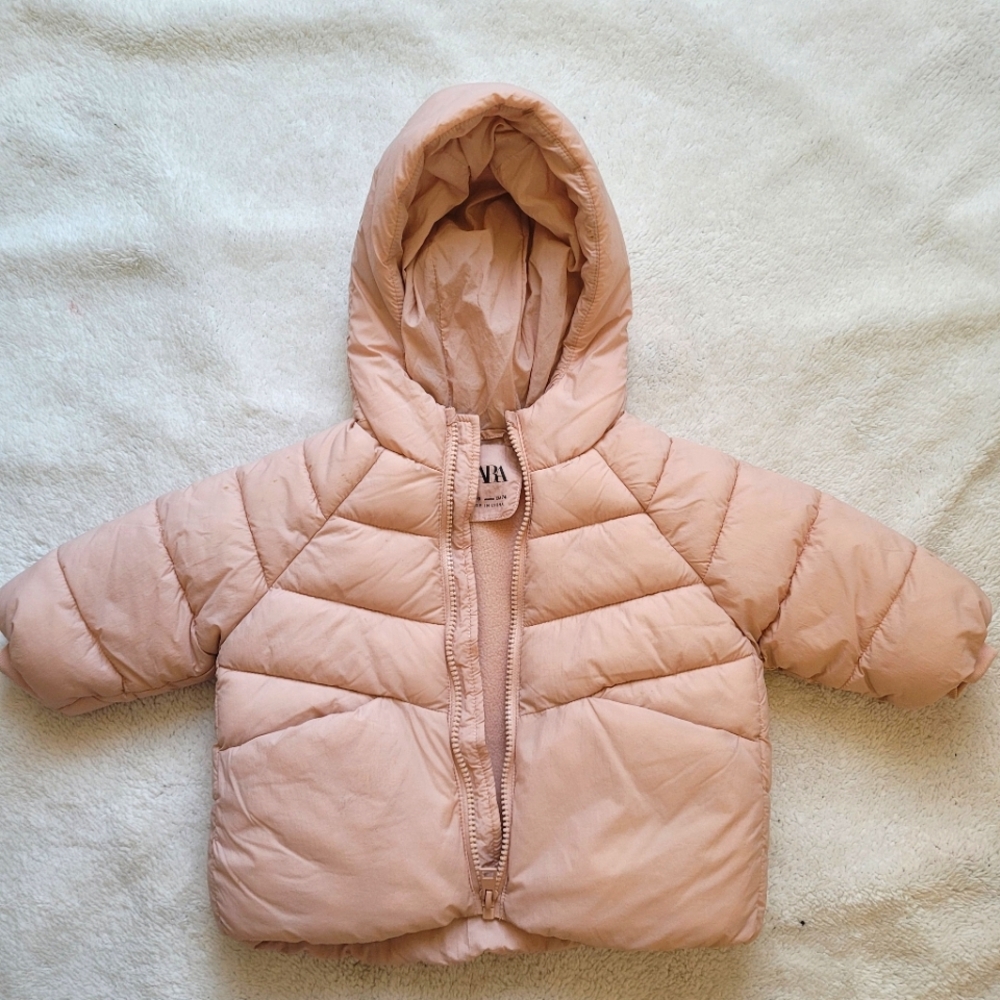 Zara Kids Pink Puffer Jacket